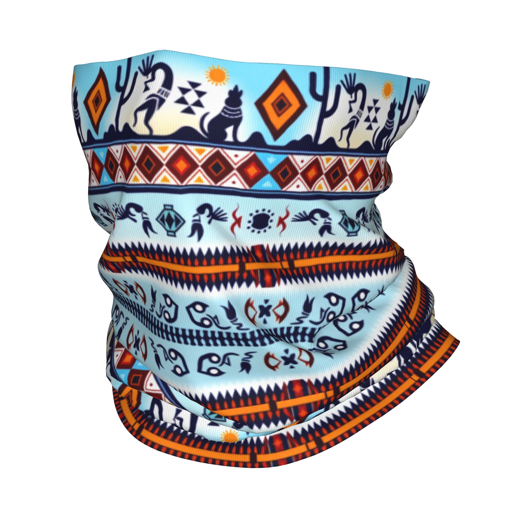 Balaclava Face Mask - Custom Kokopelli Hohokam Treasure Bandana Neck