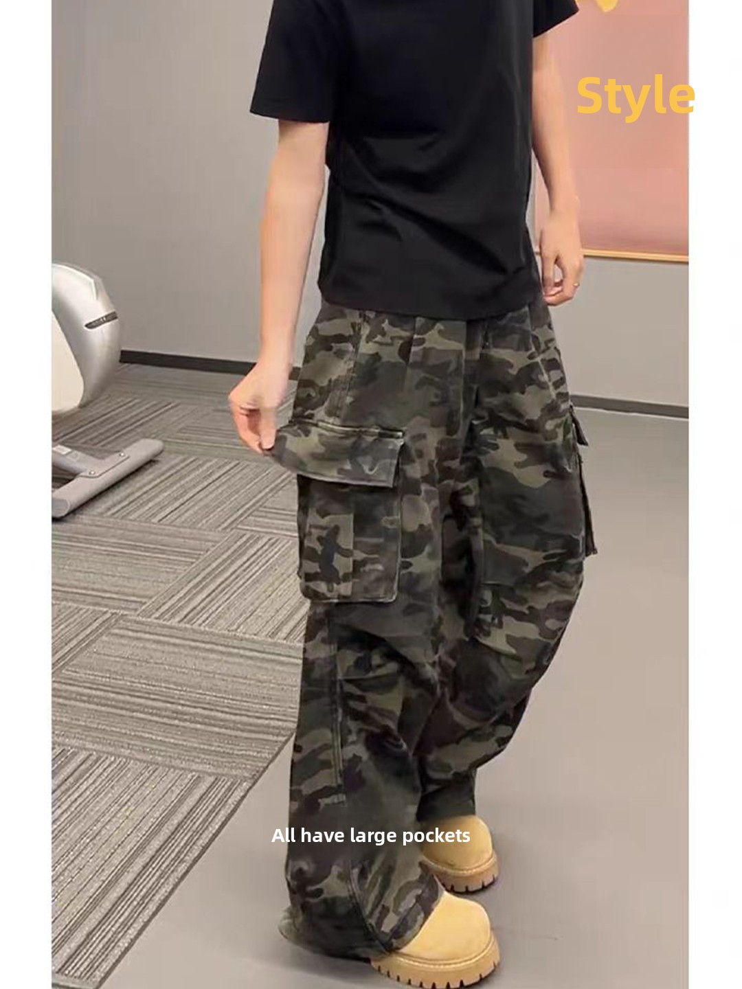 American Retro Folded Camoufla - Street Fashion Vibes บทวิจารณ์และราคา