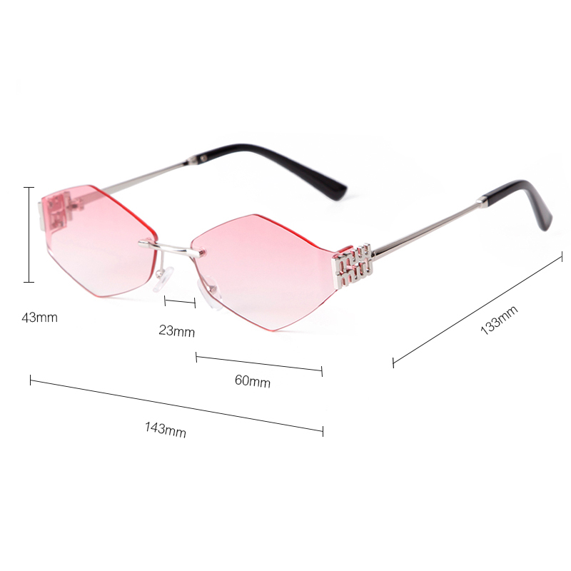 Trend Hexagon Rimless Sunglass - Street Fashion China Models บทวิจารณ์และราคา