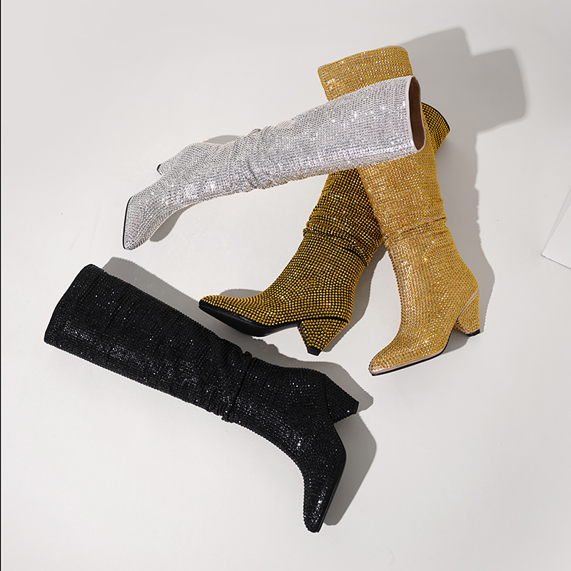 Fashion Spike Heels Crystal Lo - Street Fashion Ladies บทวิจารณ์และราคา