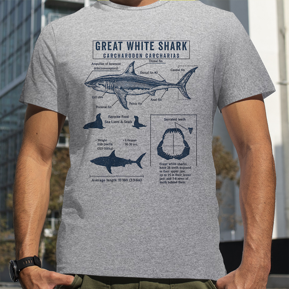 Great White Shark Anatomy Shar - Street Fashion Loverboy บทวิจารณ์และราคา