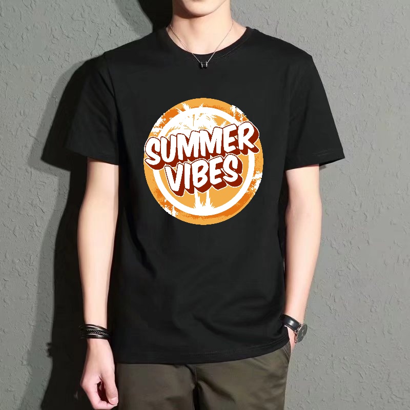 Men's Black Round-Neck Short-S - Street Fashion Vibes บทวิจารณ์และราคา