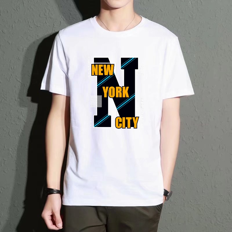 Men's Black Round-Neck Short-S - Street Style New York Fashion บทวิจารณ์และราคา