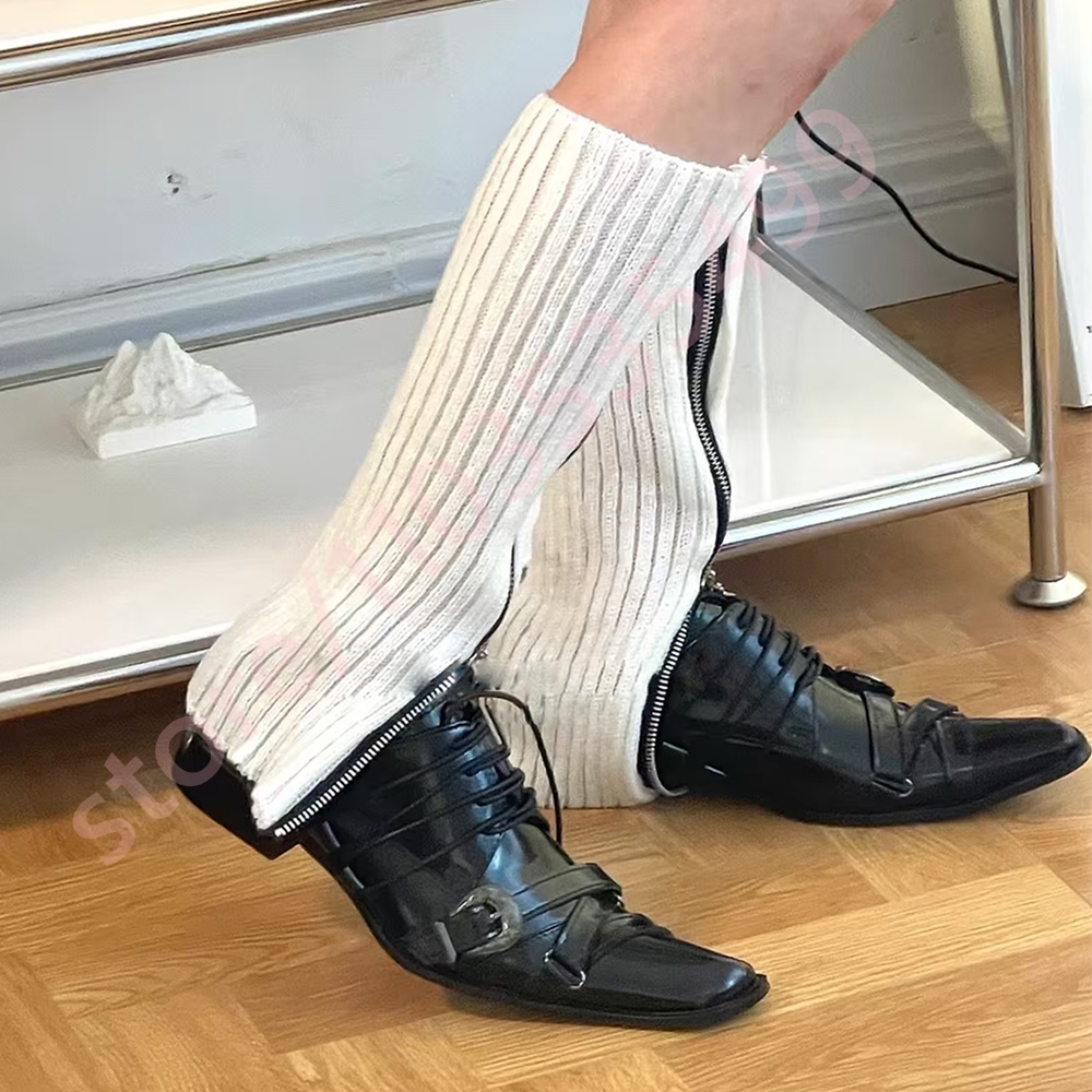 Black Pointed Toe Women's Thic - Street Fashion Men 2025 บทวิจารณ์และราคา