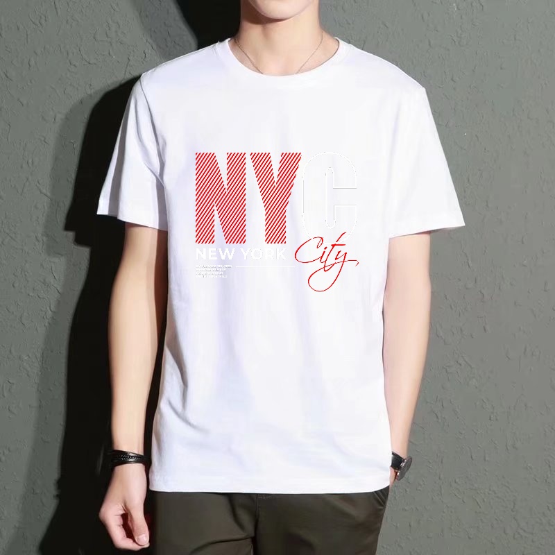 Men's Black Round-Neck Short-S - Street Style New York Fashion บทวิจารณ์และราคา