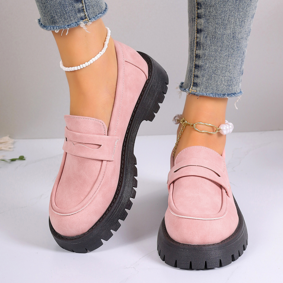 New Women's Solid Color Platfo - Street Fashion Walking บทวิจารณ์และราคา