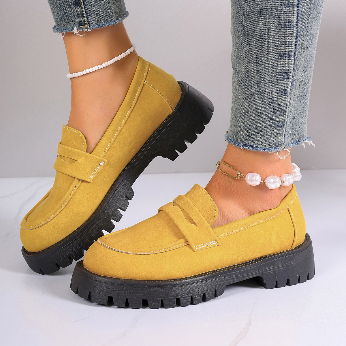 New Women's Solid Color Platfo - Street Fashion Walking บทวิจารณ์และราคา