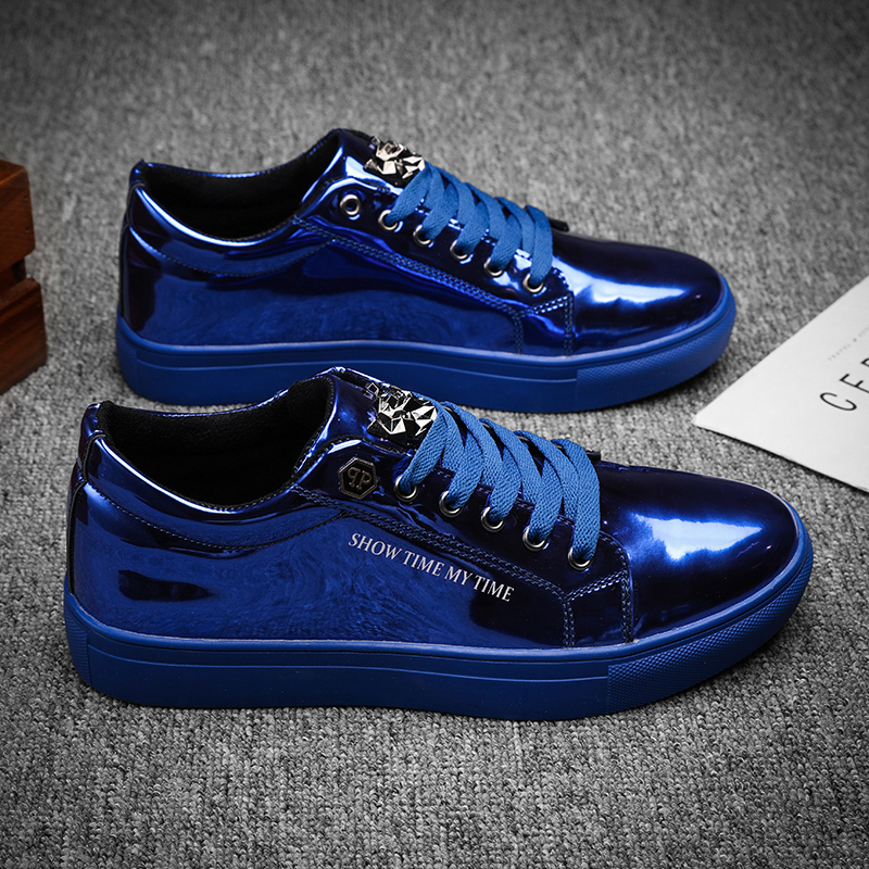 Luxury Men Casual Sneakers Blu - Street Fashion Walking บทวิจารณ์และราคา