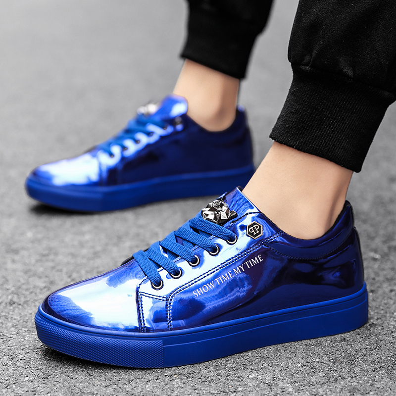 Luxury Men Casual Sneakers Blu - Street Fashion Walking บทวิจารณ์และราคา