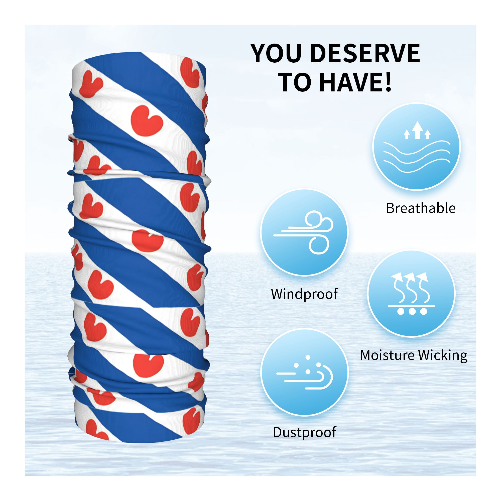 Friesland Flag Bandana  Vintag - Balaclava Face Mask บทวิจารณ์และราคา