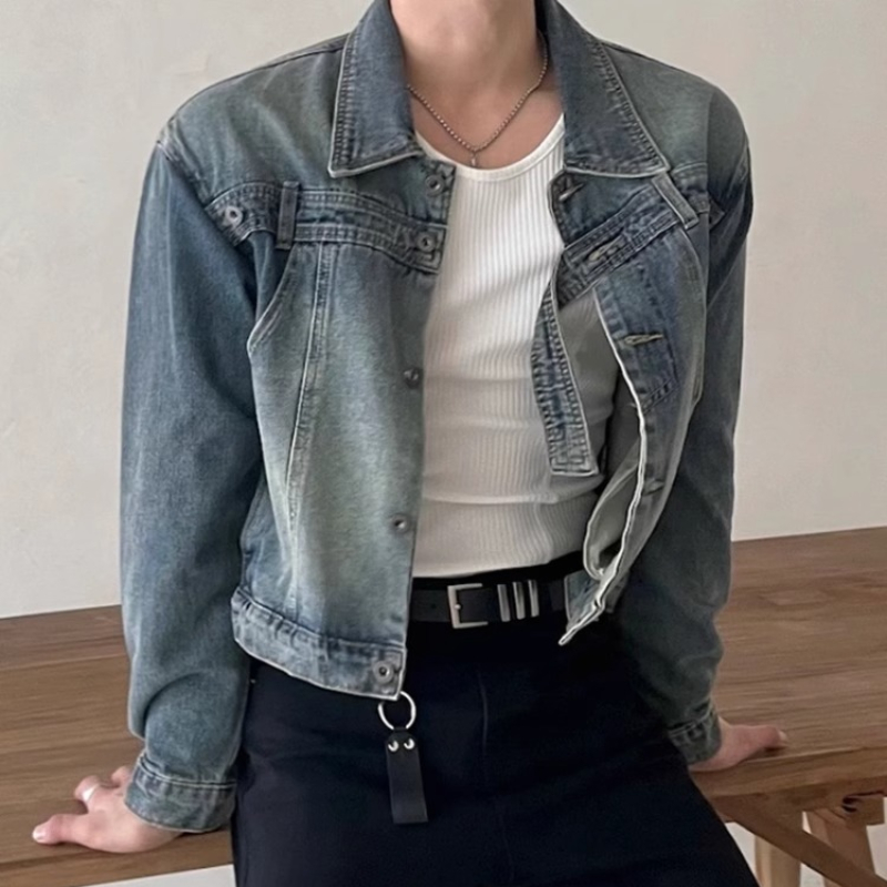Fashion Retro Denim Jackets Me - Street Fashion Men 2025 บทวิจารณ์และราคา
