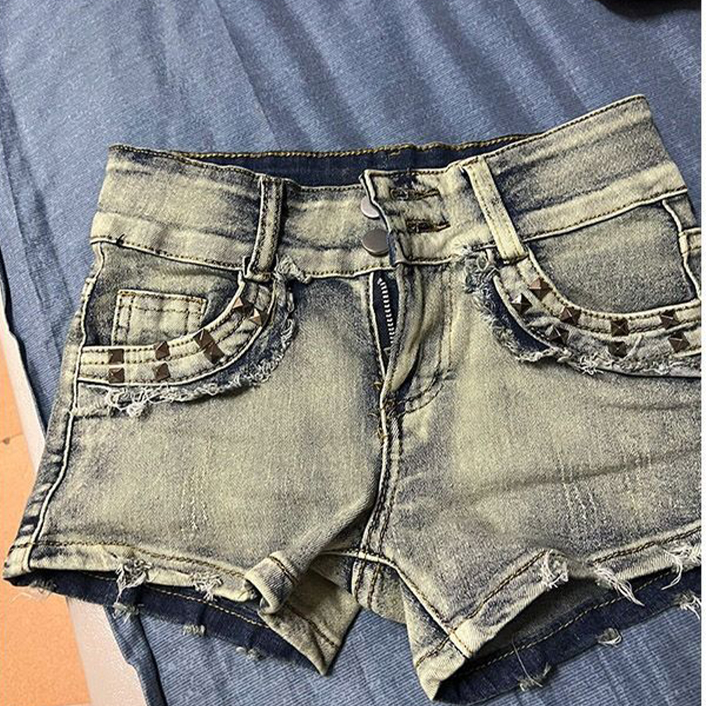 Retroy2K American Rivet Shorts - Girl Fashion Street บทวิจารณ์และราคา
