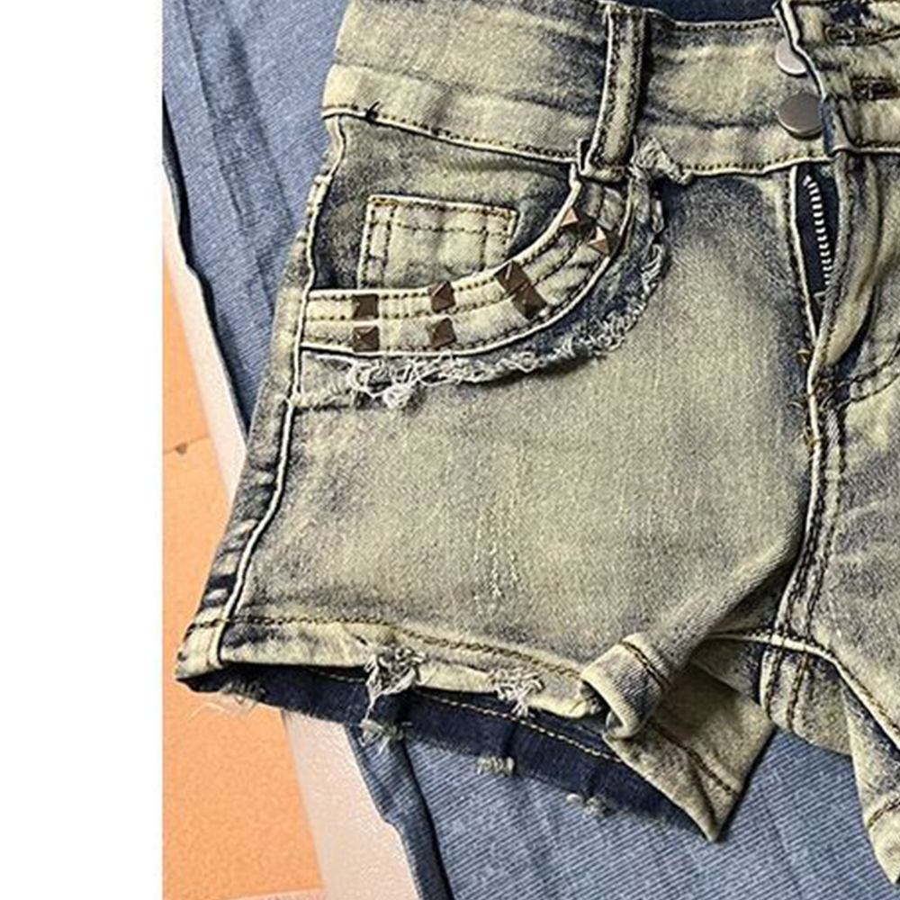 Retroy2K American Rivet Shorts - Girl Fashion Street บทวิจารณ์และราคา