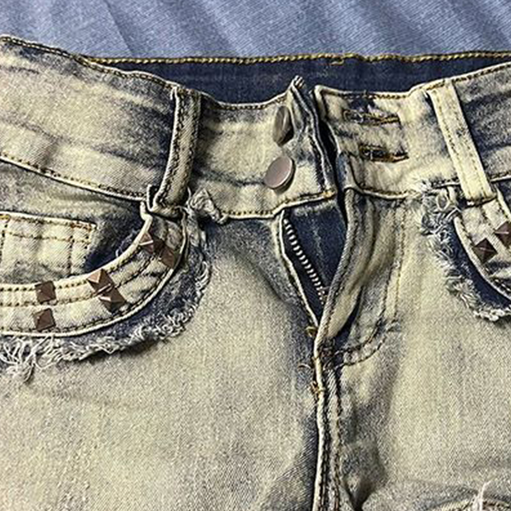 Retroy2K American Rivet Shorts - Girl Fashion Street บทวิจารณ์และราคา