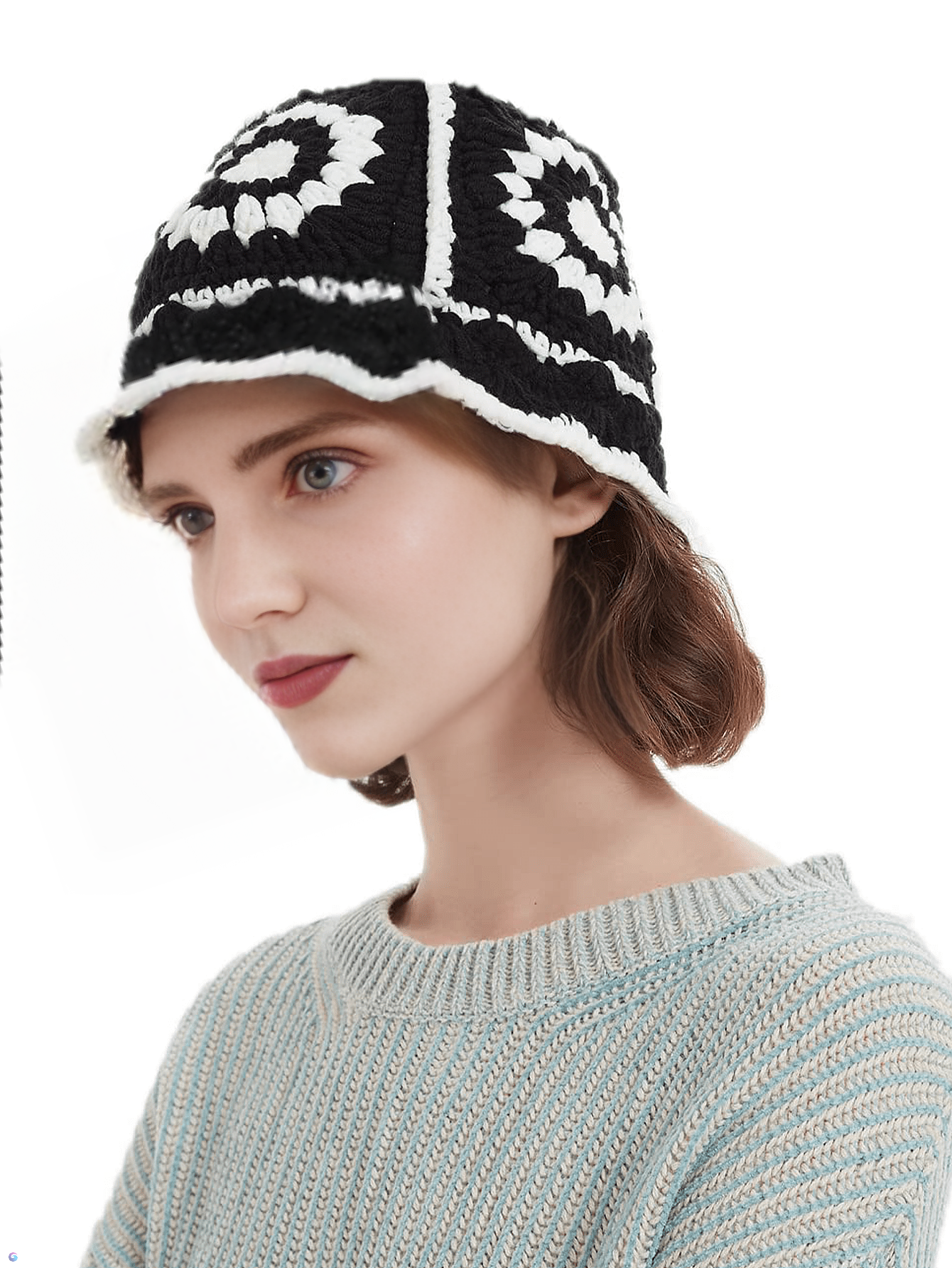 Women Handmade Crochet Bucket  - Street Fashion In Korea บทวิจารณ์และราคา