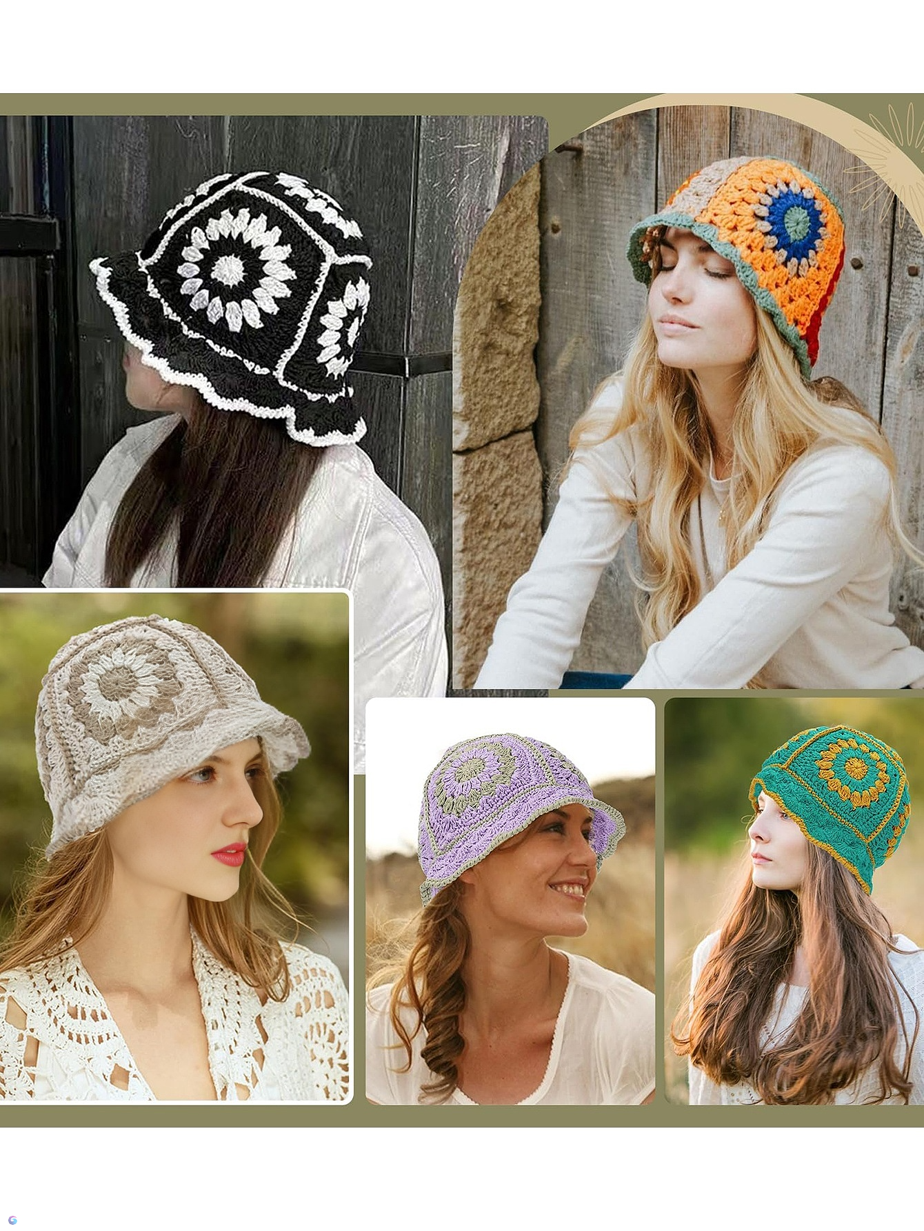 Women Handmade Crochet Bucket  - Street Fashion In Korea บทวิจารณ์และราคา