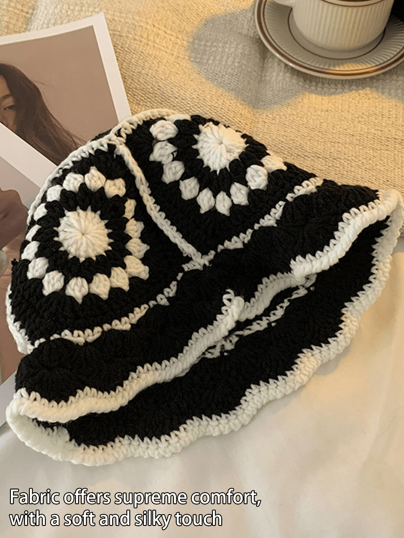 Women Handmade Crochet Bucket  - Street Fashion In Korea บทวิจารณ์และราคา
