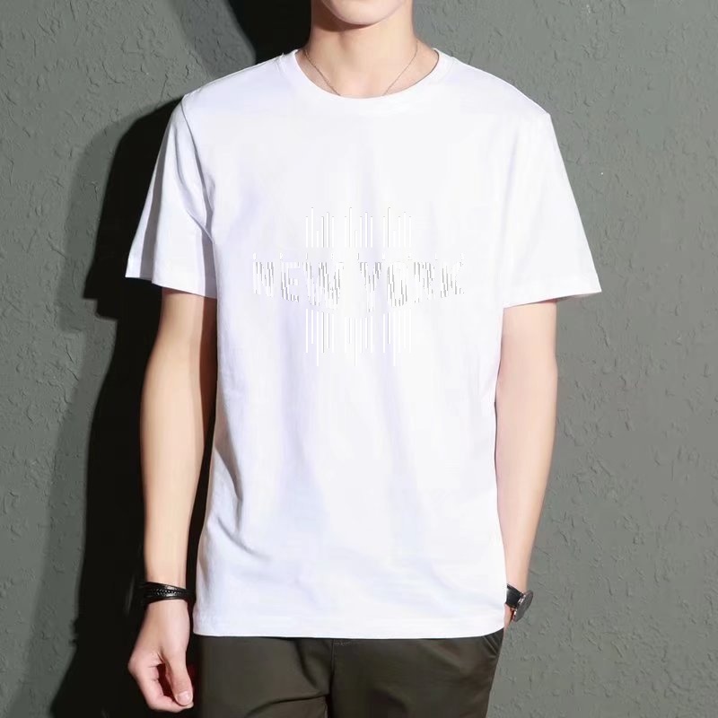 Men's Black Round-Neck Short-S - Street Style New York Fashion บทวิจารณ์และราคา