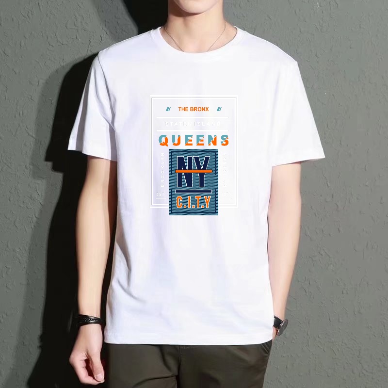 Men's Black Round-Neck Short-S - Street Style New York Fashion บทวิจารณ์และราคา