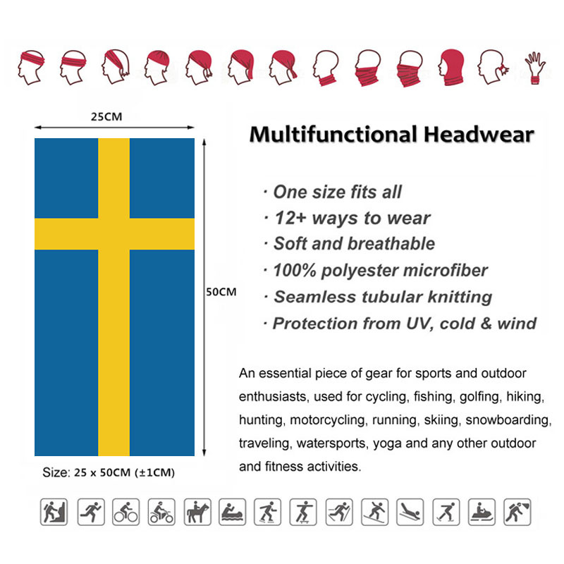 Sweden Flag Printed Bandana He - Balaclava Face Mask บทวิจารณ์และราคา