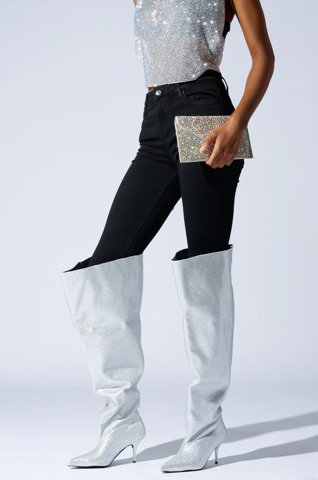 2026 Knee High Silver Crystal  - Street Fashion Rome 2026 บทวิจารณ์และราคา