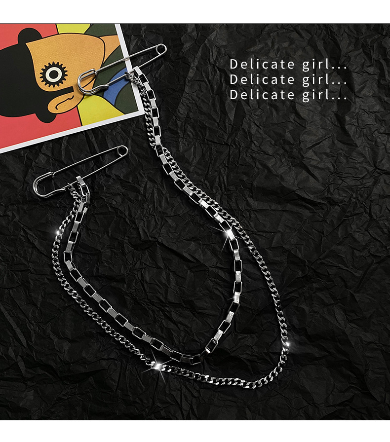Punk Pendant Double Pin Clip C - Street Fashion In Korea บทวิจารณ์และราคา