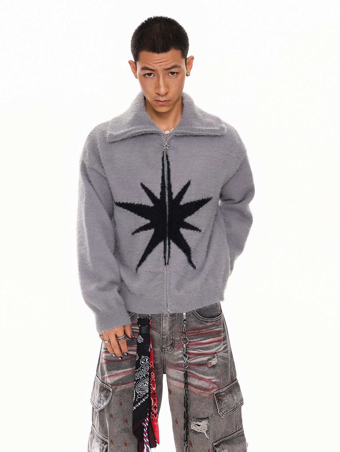 Fur Collar Pullovers Cotton Me - Street Fashion Brand Logo บทวิจารณ์และราคา