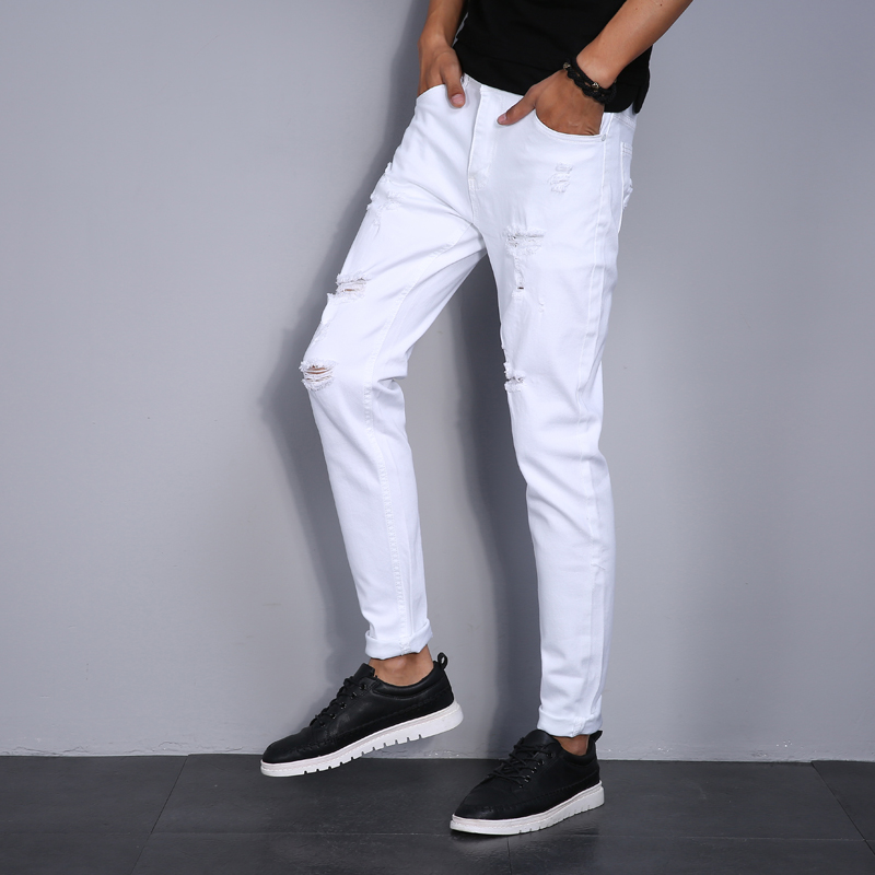 High Street Fashion Men Jeans  - Street Fashion In Korea บทวิจารณ์และราคา
