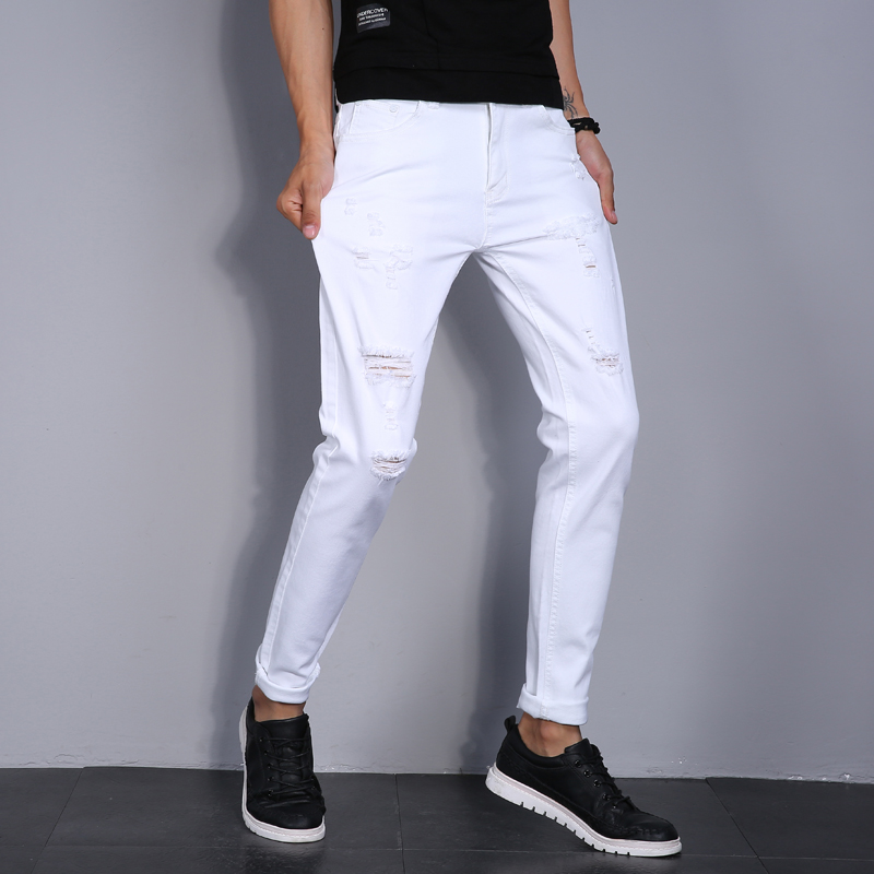 High Street Fashion Men Jeans  - Street Fashion In Korea บทวิจารณ์และราคา