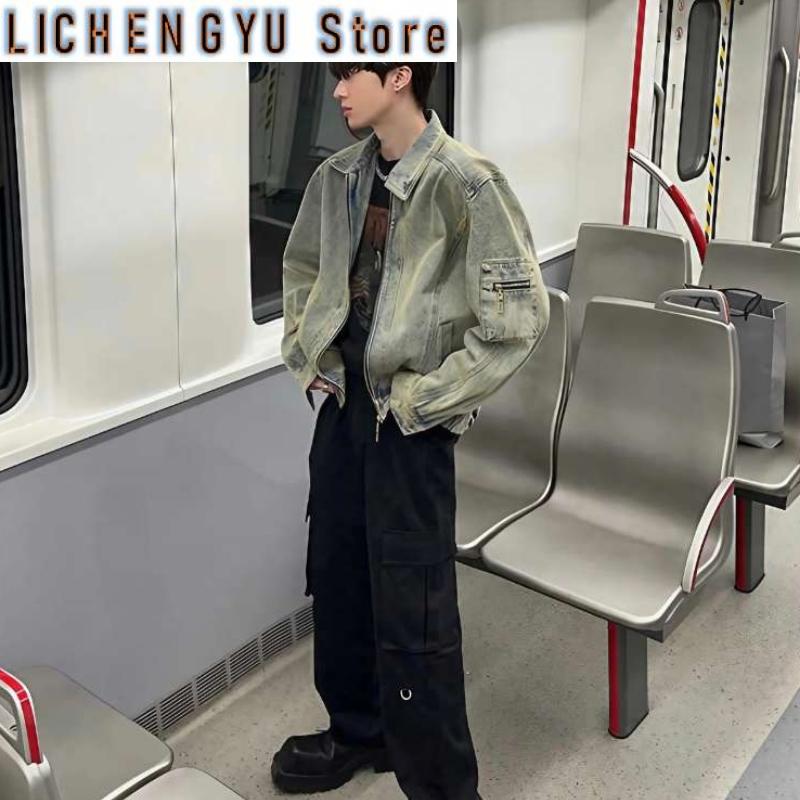 Men's Jean Jacket Autumn Vinta - Street Fashion In Korea บทวิจารณ์และราคา