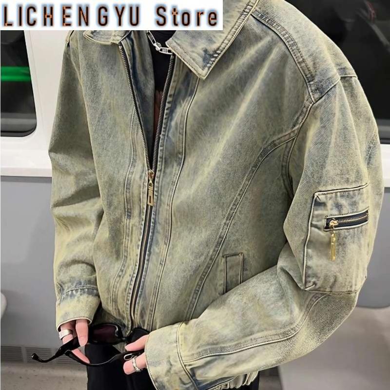 Men's Jean Jacket Autumn Vinta - Street Fashion In Korea บทวิจารณ์และราคา