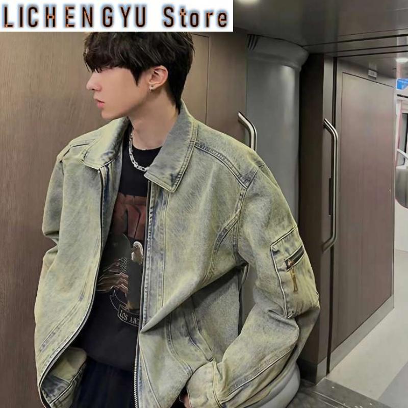 Men's Jean Jacket Autumn Vinta - Street Fashion In Korea บทวิจารณ์และราคา