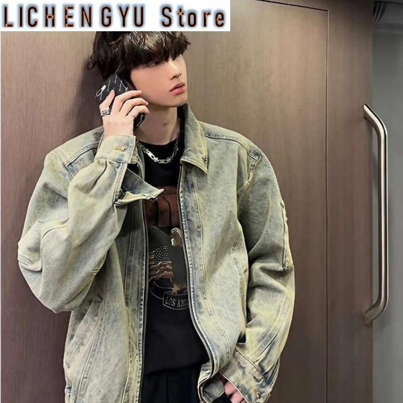 Men's Jean Jacket Autumn Vinta - Street Fashion In Korea บทวิจารณ์และราคา