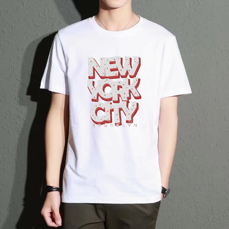Men's Black Round-Neck Short-S - Street Style New York Fashion บทวิจารณ์และราคา