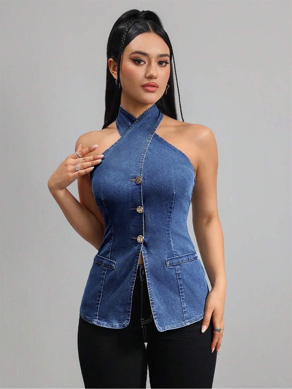 2026 new neck hanging sleevele - Girl Fashion Street บทวิจารณ์และราคา