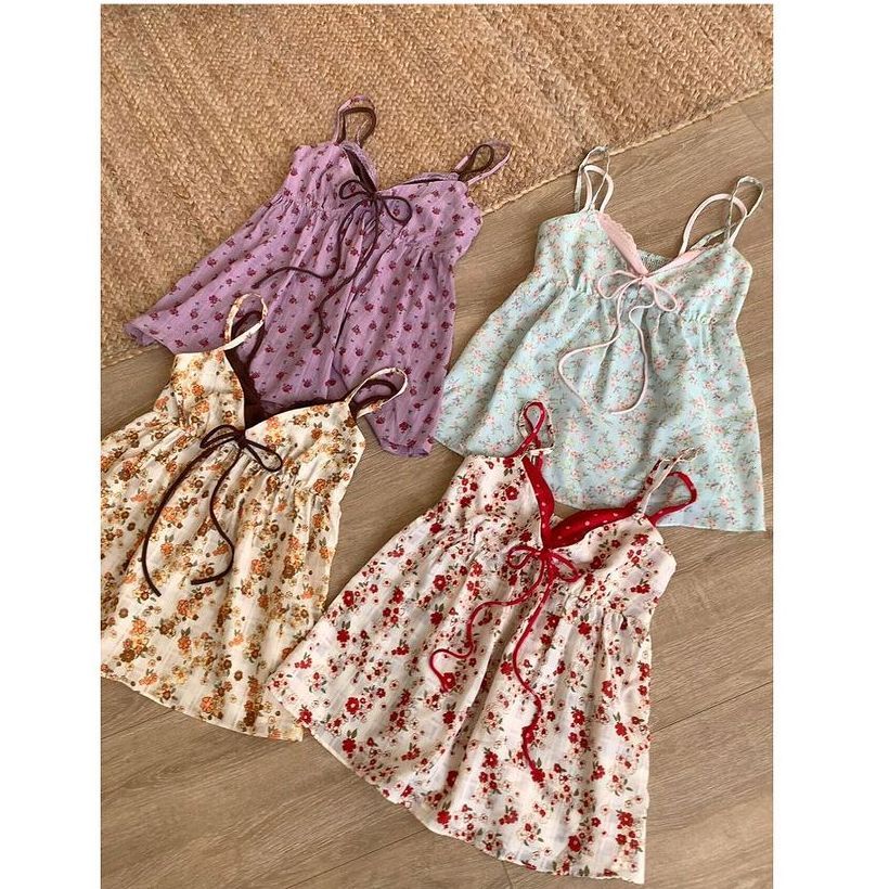 Sweet Floral Sling Y2k Punk Vi - Street Fashion In Korea บทวิจารณ์และราคา