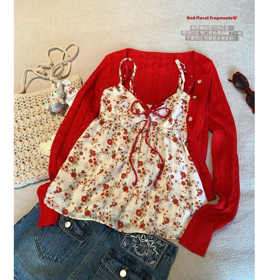 Sweet Floral Sling Y2k Punk Vi - Street Fashion In Korea บทวิจารณ์และราคา