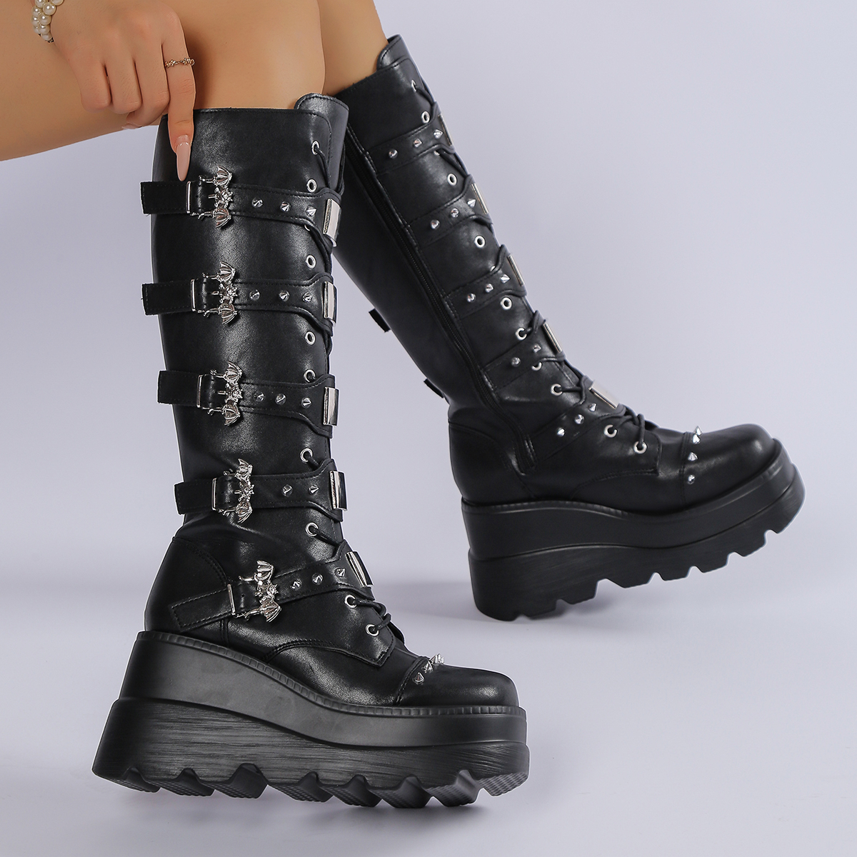 New Ladies Goth Platform Boots - Street Fashion Ladies บทวิจารณ์และราคา