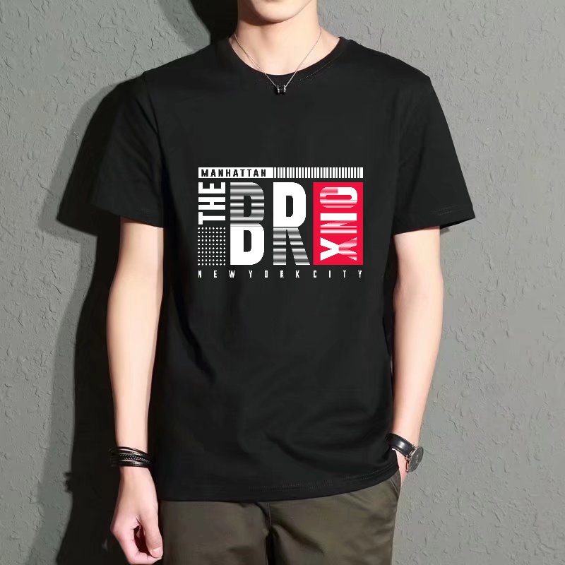 Men's Black Round-Neck Short-S - Street Style New York Fashion บทวิจารณ์และราคา