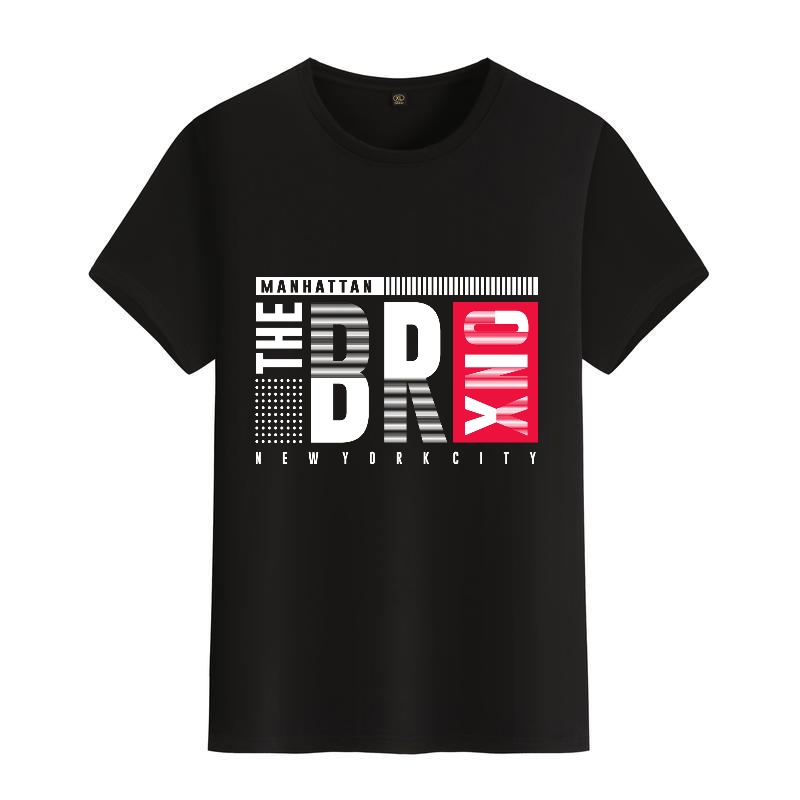 Men's Black Round-Neck Short-S - Street Style New York Fashion บทวิจารณ์และราคา