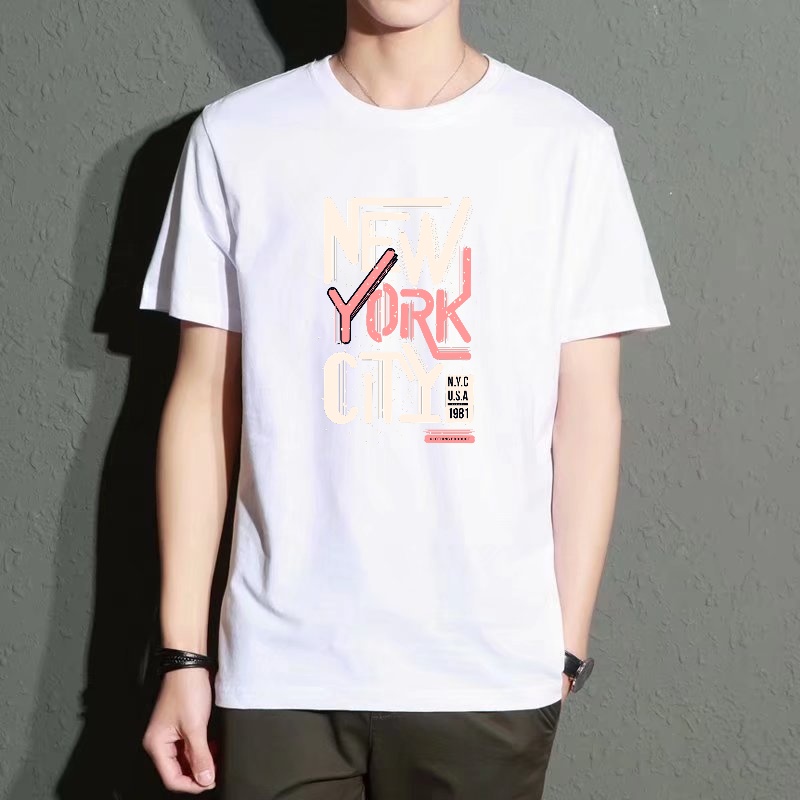 Men's Black Round-Neck Short-S - Street Style New York Fashion บทวิจารณ์และราคา
