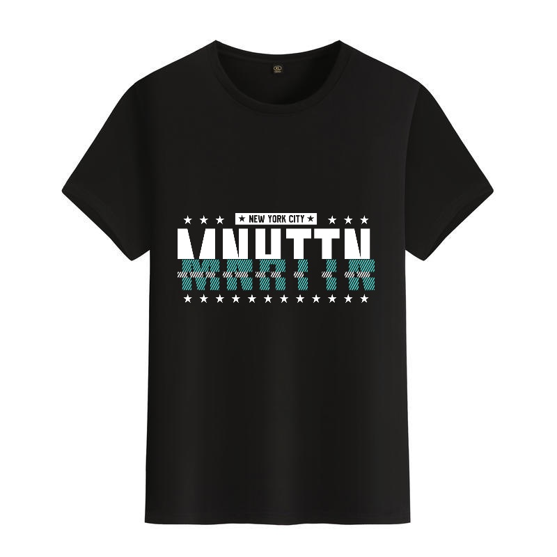 Men's Black Round-Neck Short-S - Street Style New York Fashion บทวิจารณ์และราคา