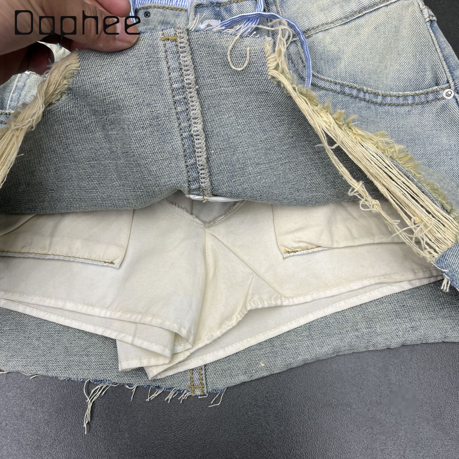 Street Retro Rough-edged Denim - Street Fashion In Korea บทวิจารณ์และราคา