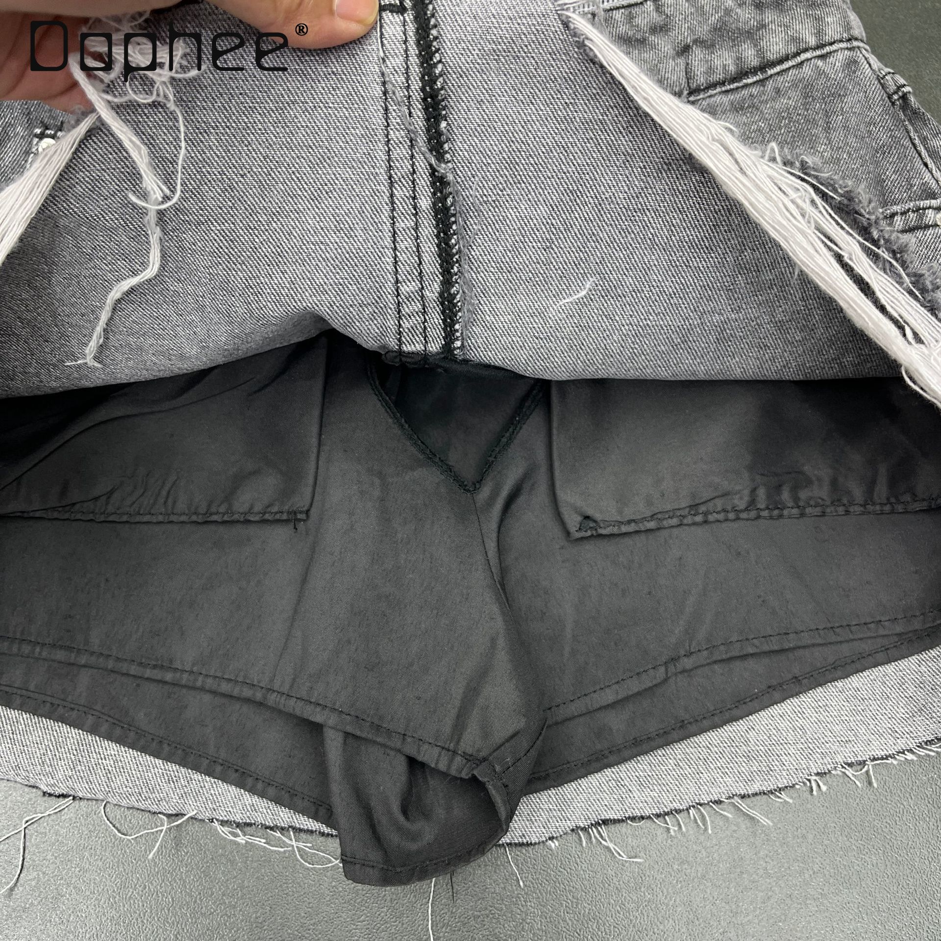 Street Retro Rough-edged Denim - Street Fashion In Korea บทวิจารณ์และราคา