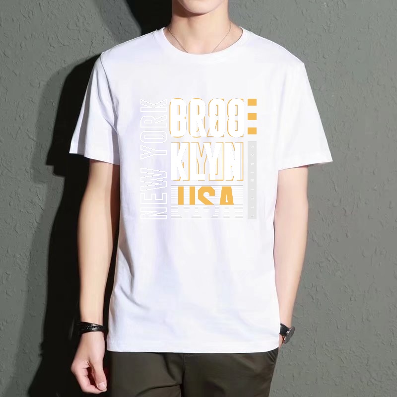 Men's Black Round-Neck Short-S - Street Style New York Fashion บทวิจารณ์และราคา