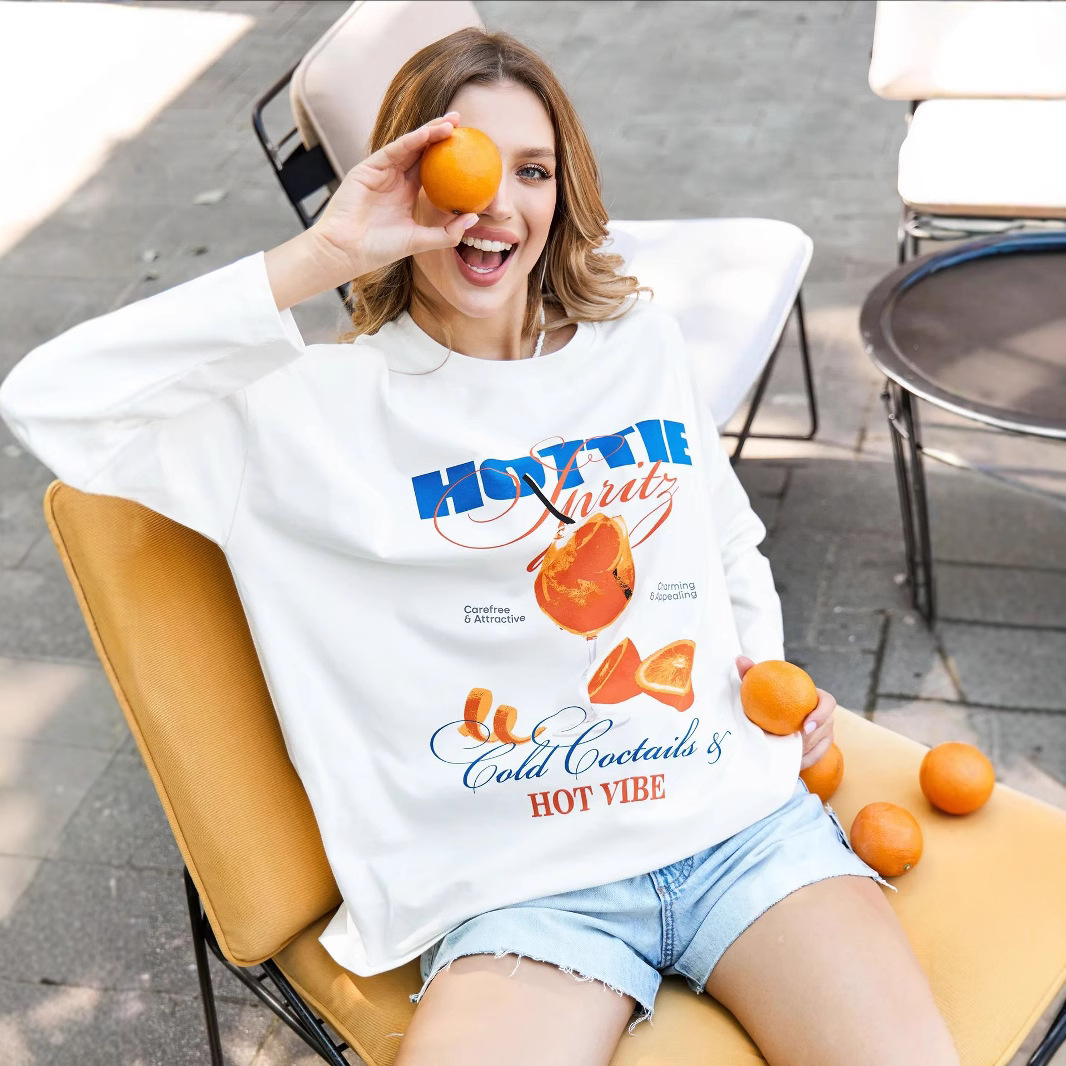 Hot Vibe Cute Juice Graphic Sw - Street Fashion Vibes บทวิจารณ์และราคา