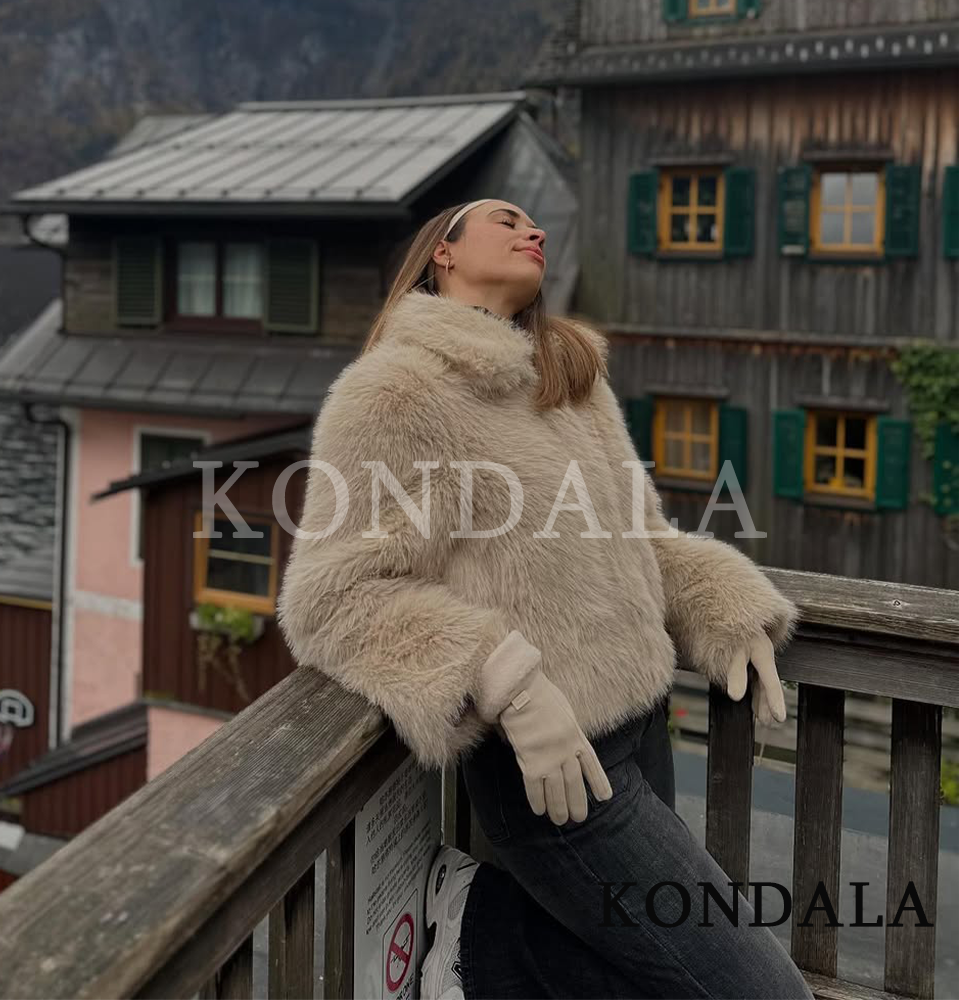 KONDALA Fur Zipper Jacket Wome - Street Fashion Fall 2025 บทวิจารณ์และราคา