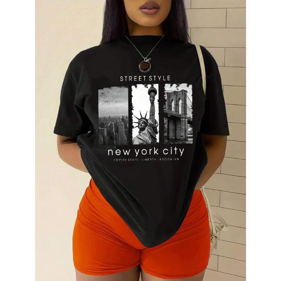【New style】 Pattern Printed Sh - Street Style New York Fashion บทวิจารณ์และราคา
