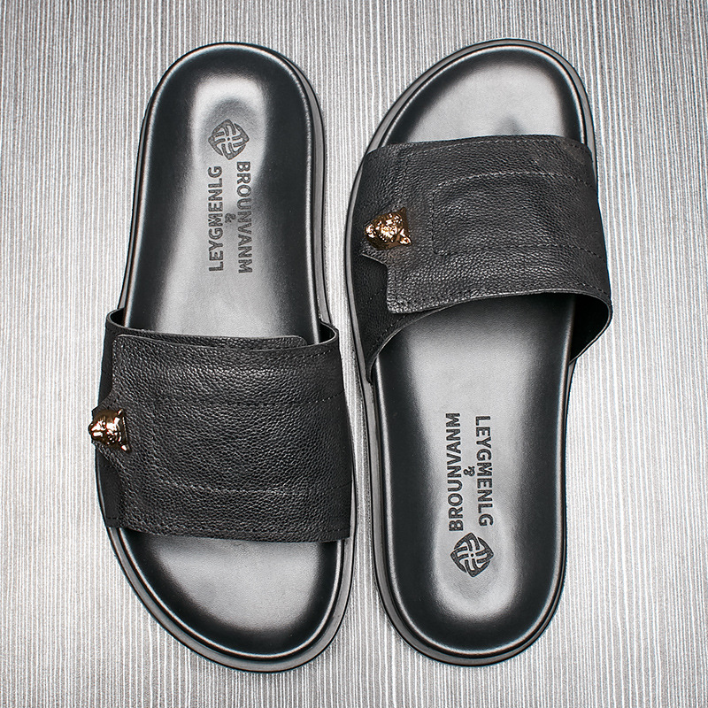 2025 New Genuine Leather Slipp - Street Fashion Men 2025 บทวิจารณ์และราคา