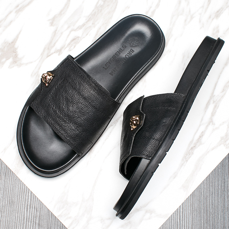 2025 New Genuine Leather Slipp - Street Fashion Men 2025 บทวิจารณ์และราคา